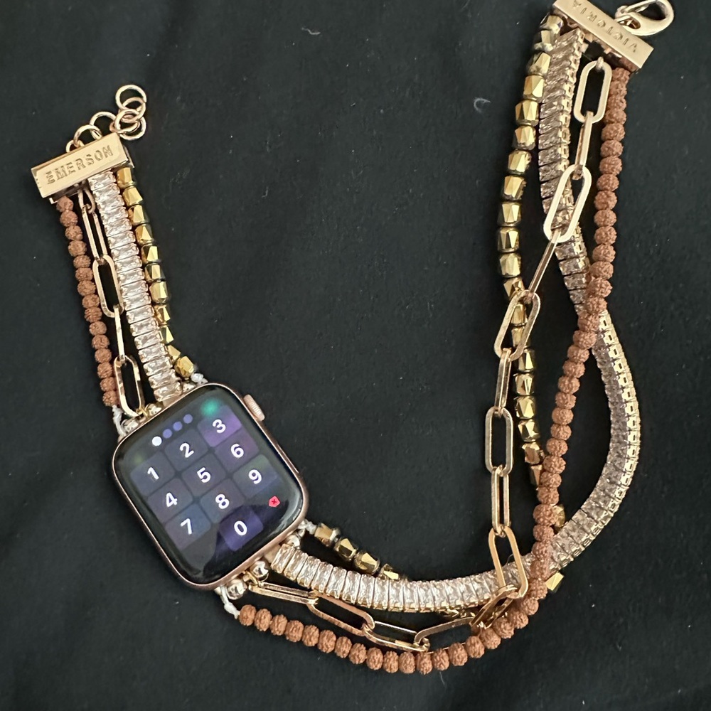 Victoria Emerson Gold and Brown Multi-Chain Watch